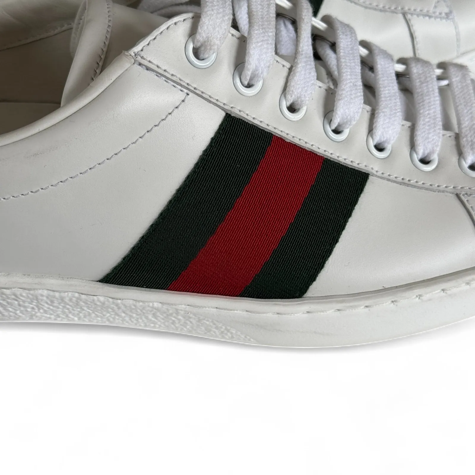 Gucci  Ace Web Low-Top Sneakers White‎ - Image 9