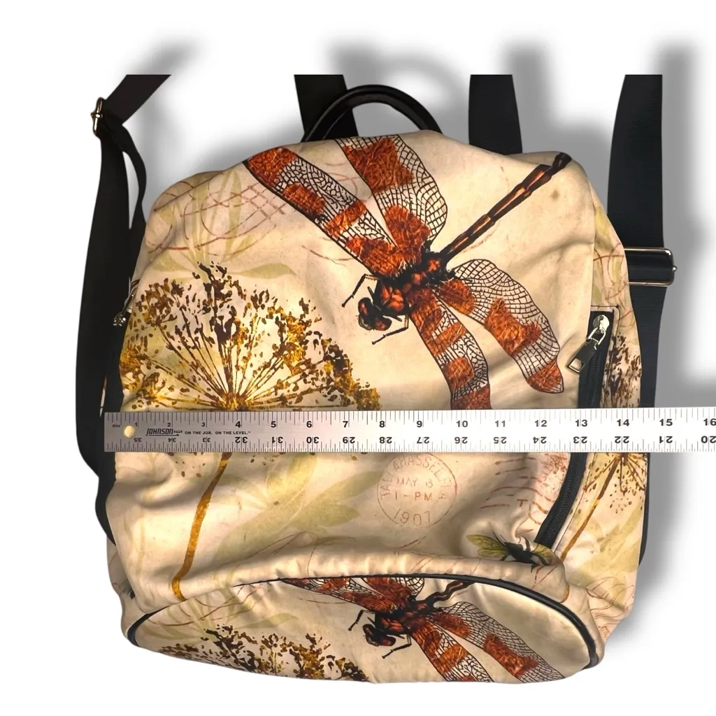 Retro Dragonfly Dandelion Watercolor Backpack Purse, Adjustable Straps - Image 8