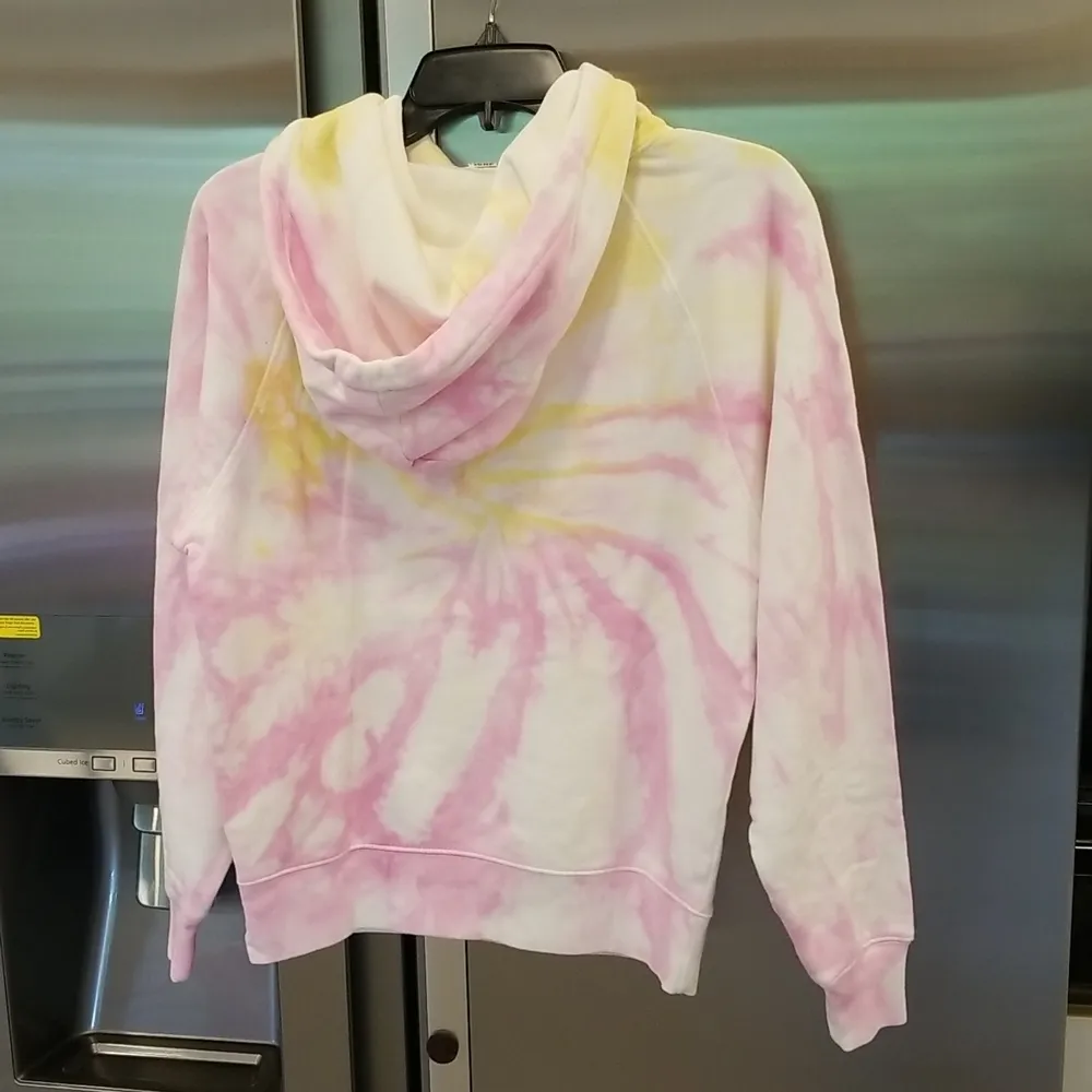💕REFORMATION💕 Tanner Classic Hoodie  Creamsicle Pink Yellow Tie Dye XS NWT - Image 9