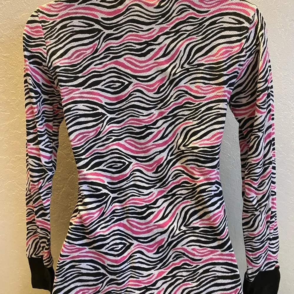Joe Boxer Pink & Black Zebra Stripe Long Sleeve Thermal Shirt - Image 14