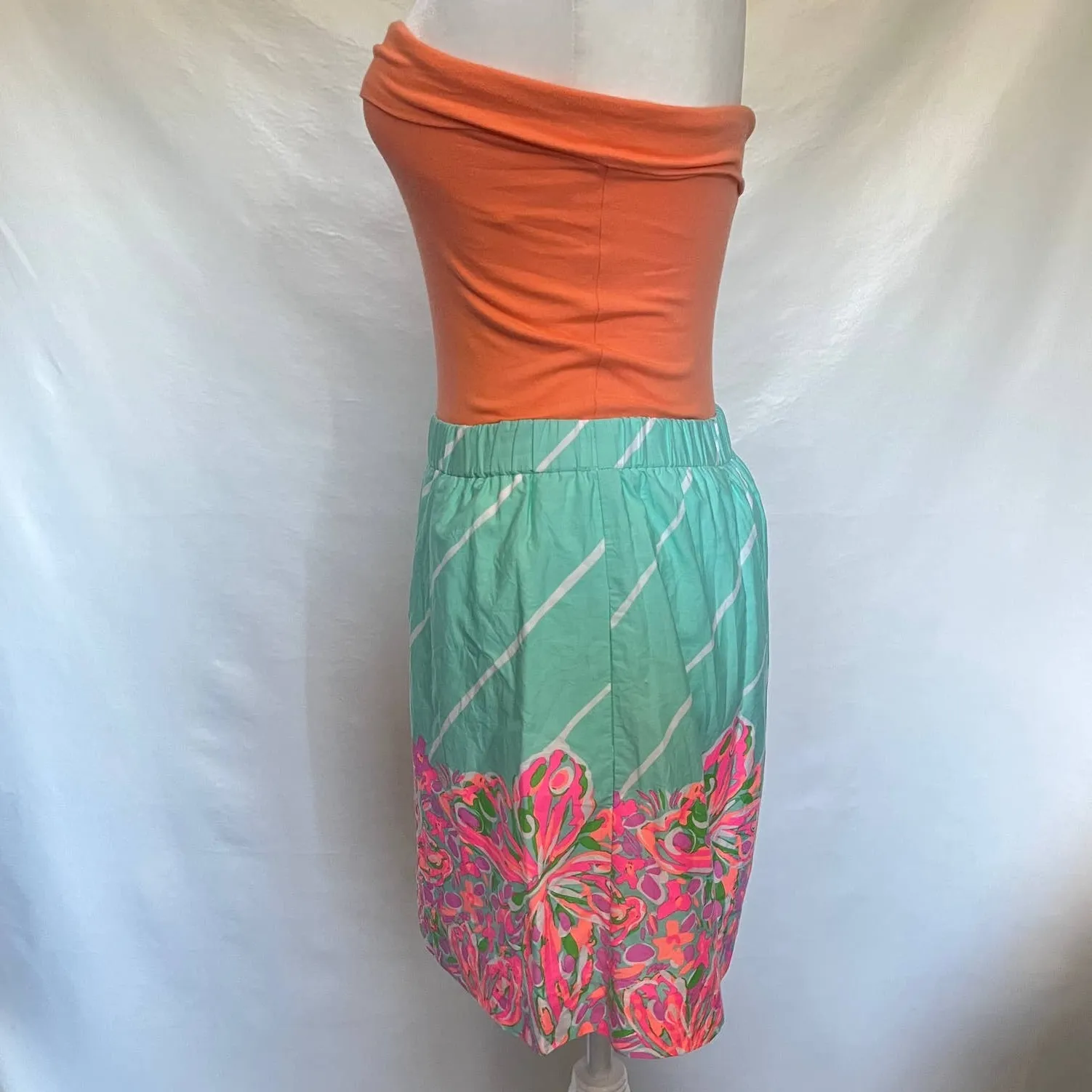 Lilly Pulitzer Strapless Dress Sz XS Preppy Coastal Fleur Sandbar Crash Landing - Image 7