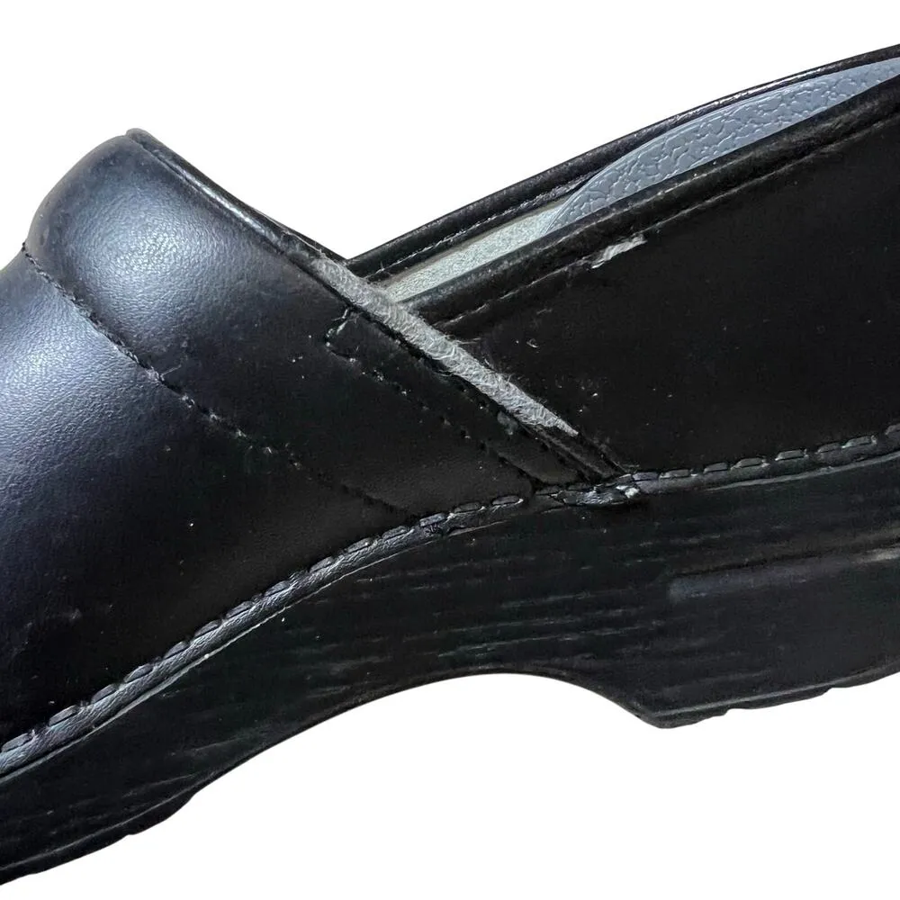 Dansko Size 41 US 10.5-11 Black Leather Clogs Slip On Nurse Support - Image 5
