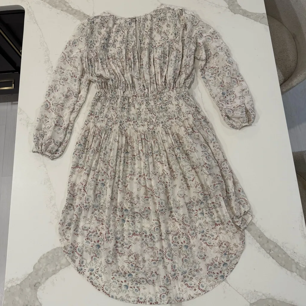 Free People Floral Charolette Chiffon Midi Dress Women’s Small Alabaster Combo - Image 14