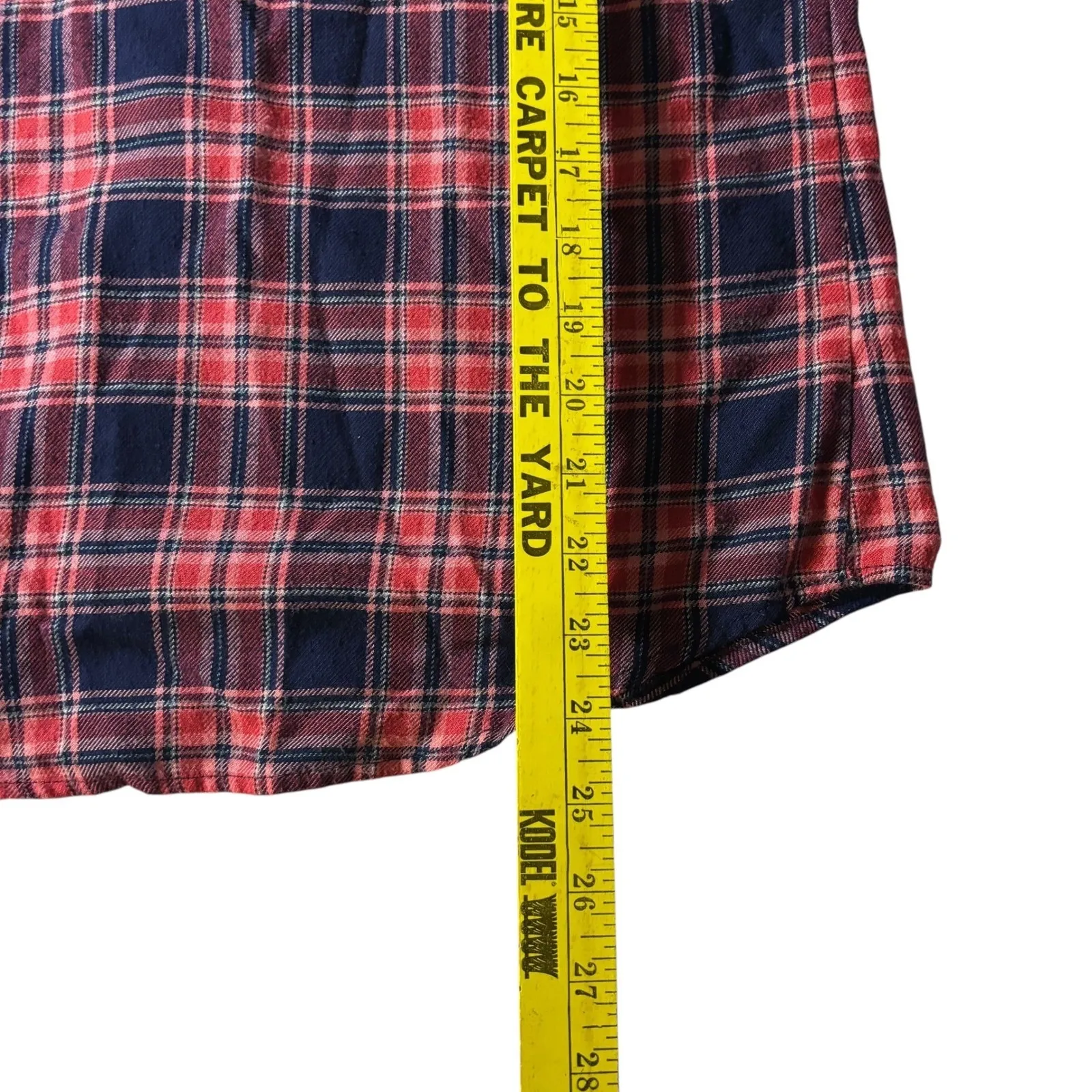 Candace Cameron Bure XS Plaid Ruffle Long Sleeve Button Down‎ Shirt Red Size 0 - Image 10