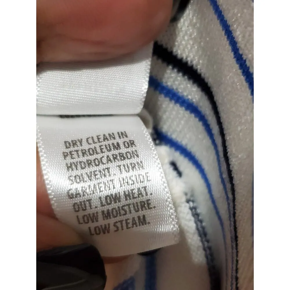 ST John Womens White Striped Rayon Round Neck Sleeveless Shirt Top Size Large - Image 9