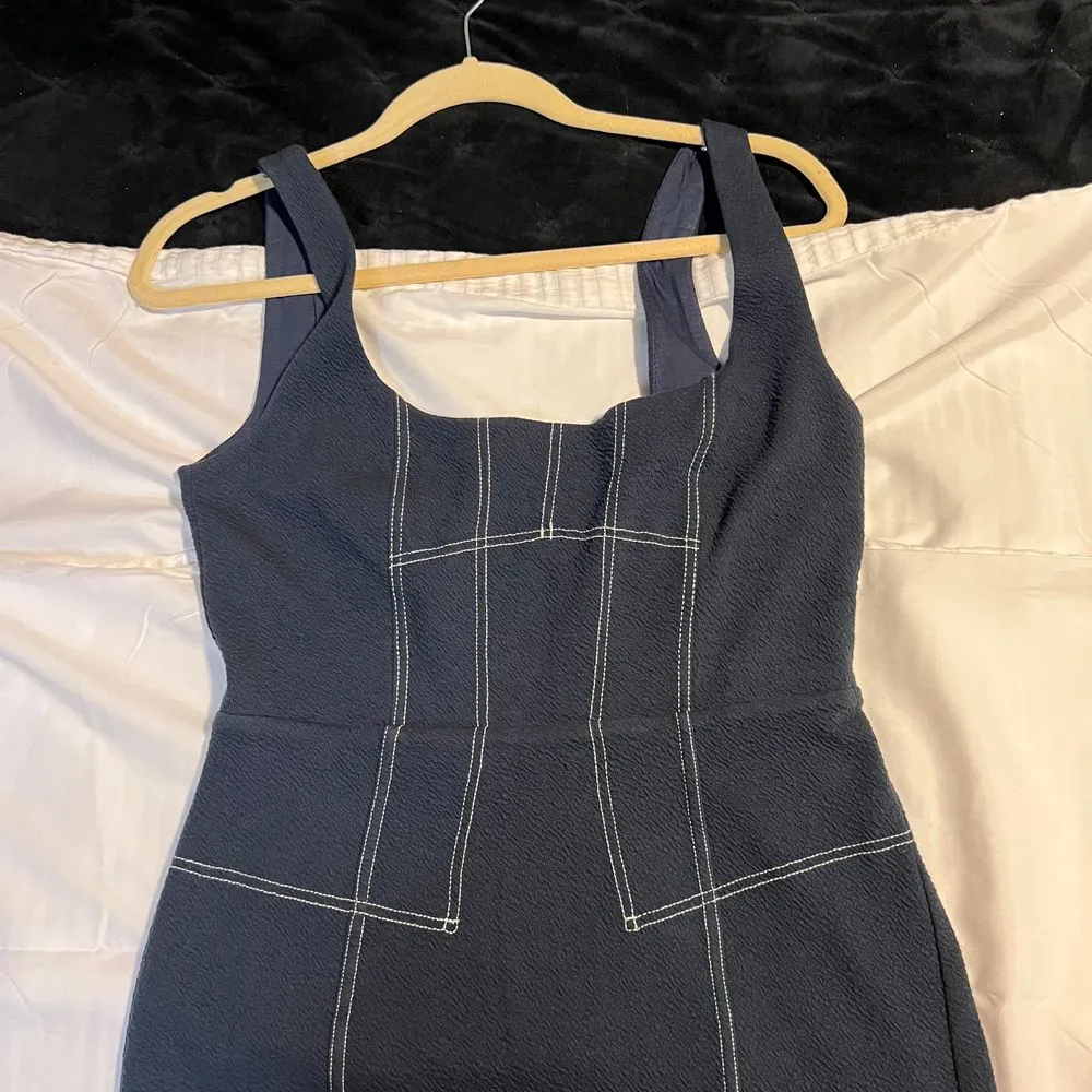 Maeve by Anthropologie Bodycon Dress Contrast Stitching Fitted‎ Cocktail Party-4 - Image 3