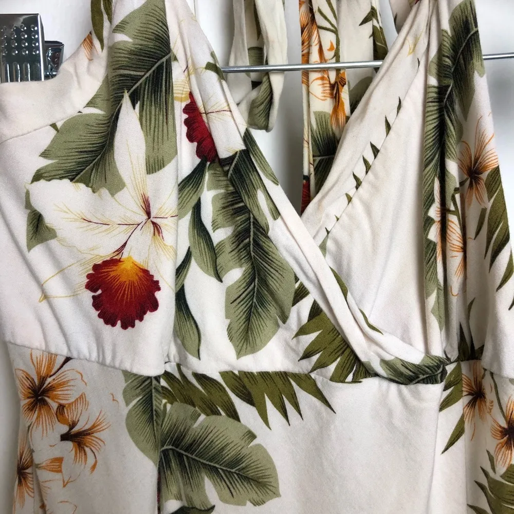 Two Palms Hawaiian Palm Print Halter Dress - Image 6