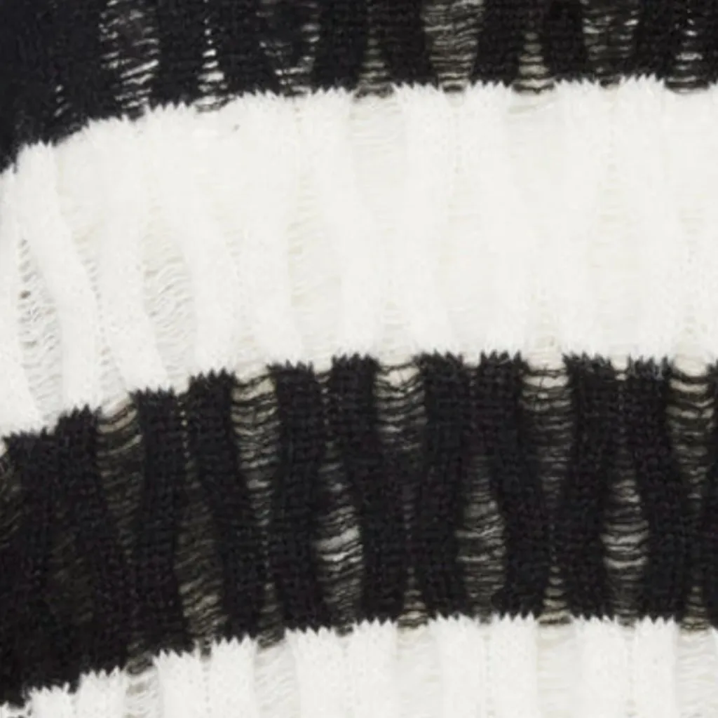 NWT Steve Madden KARLI SWEATER Striped Black White Medium Wool Blend - Image 5