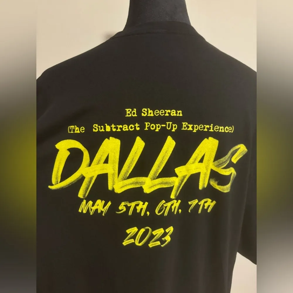 EUC Ed Sheeran Black & Yellow The Subtract Pop Up Experience Graphic Tee size XL - Image 4