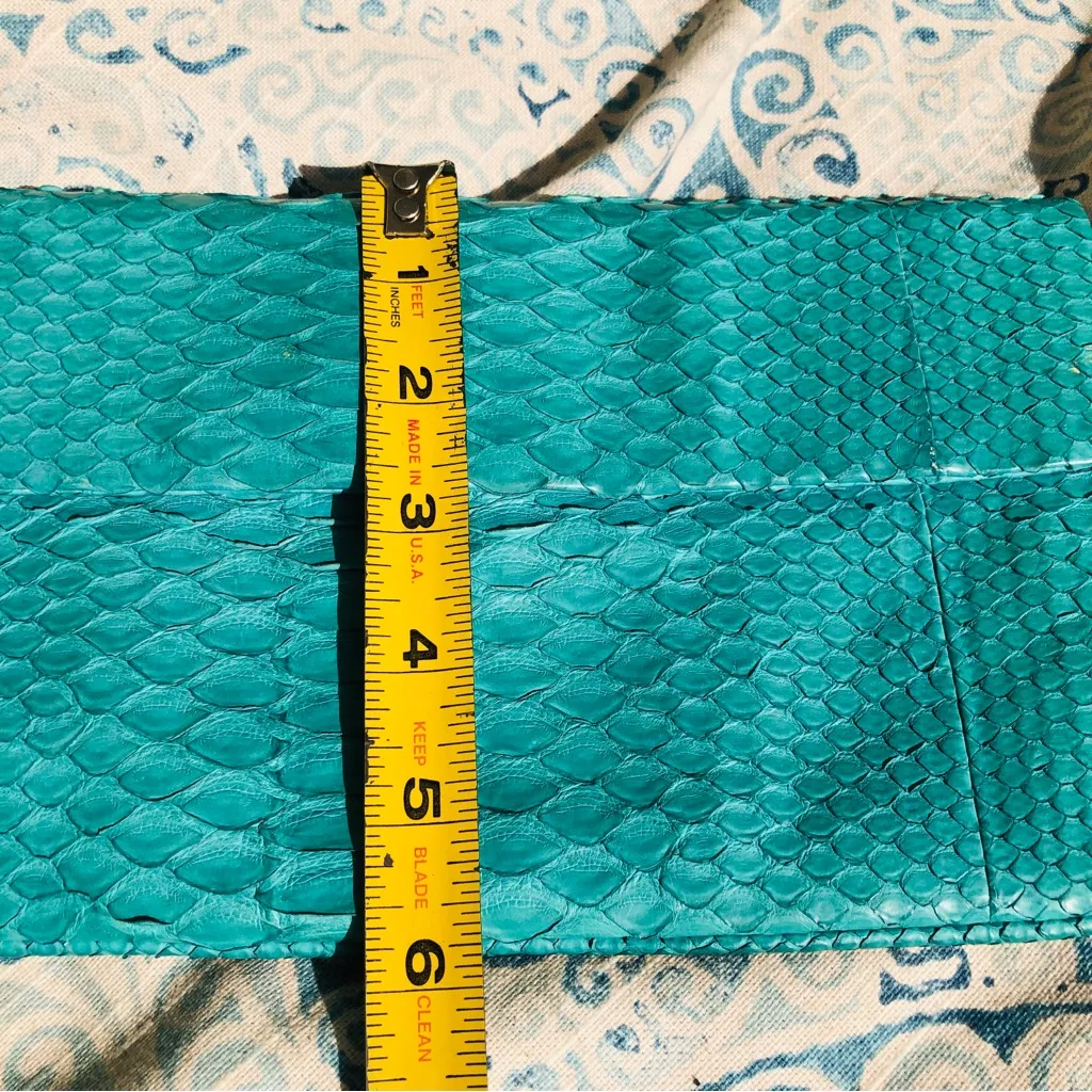 Alexandra Knight Mint Matte Python Soft Clutch Bag Green - Image 5