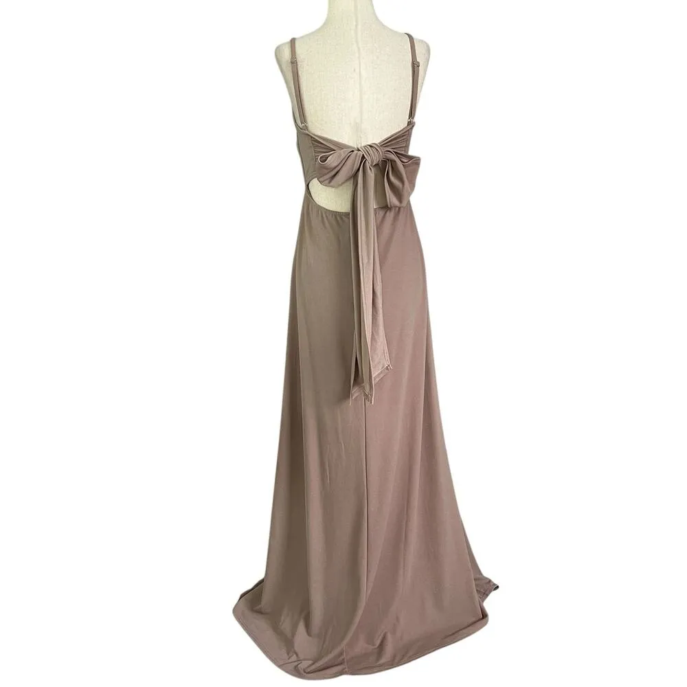 Birdy Grey Rose Mauve Party Bridesmaid Long Dress Women Size Medium | 34-2 - Image 2