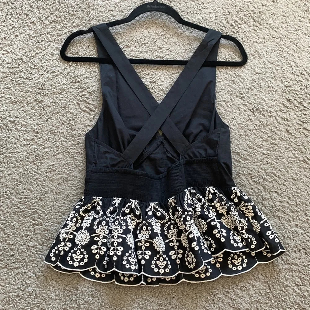 Express Low Back Black Peplum Tank, Medium NWOT - Image 4