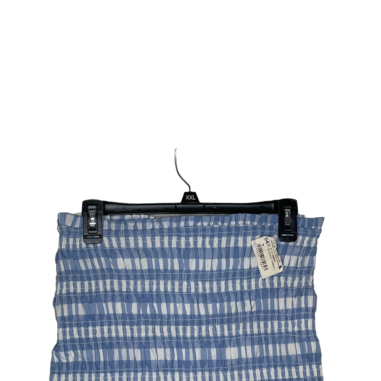 Impeccable Pig Women Skirt Lined Check Ruffle Hem Elastic Waist Blue Medium NWT‎ - Image 2