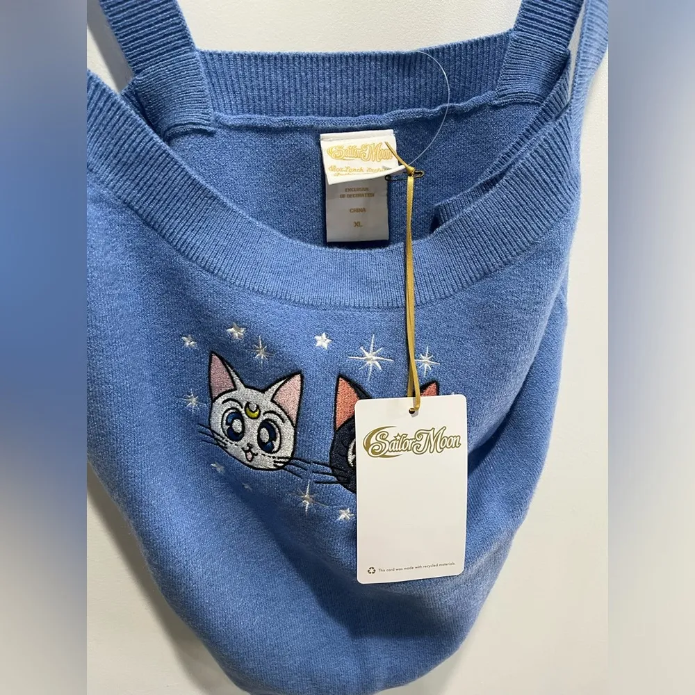 Pretty Guardian Sailor Moon Luna & Artemis Portrait Knit Tank - Image 6