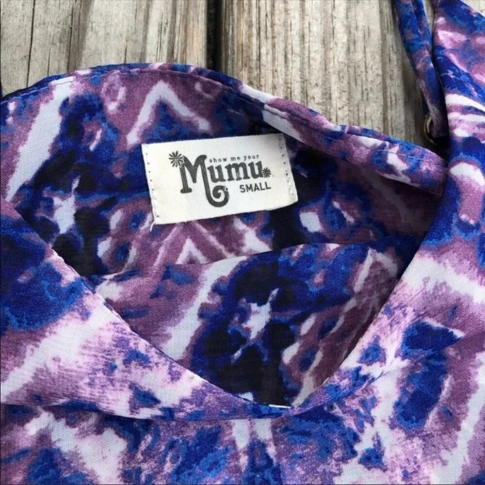 Show Me Your MuMu Diamond Tie Dye Semi Sheer Top Small - Image 2