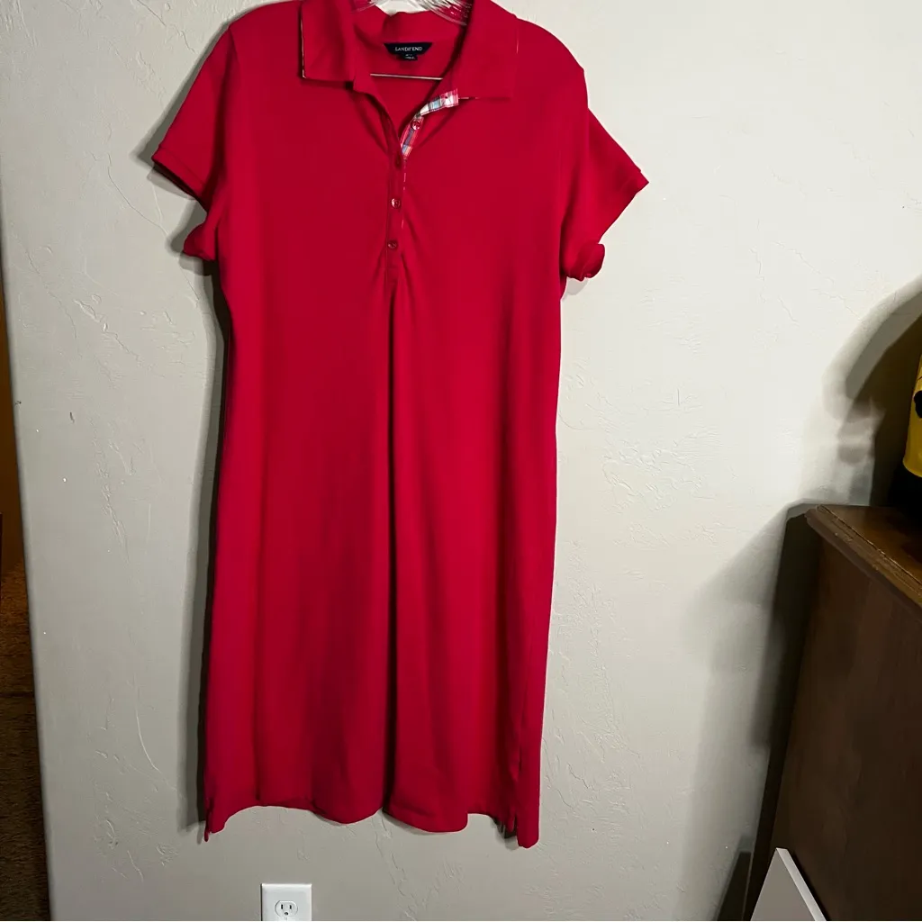 Vibrant Pink Polo Pique Knit Preppy T-Shirt Dress - Image 3