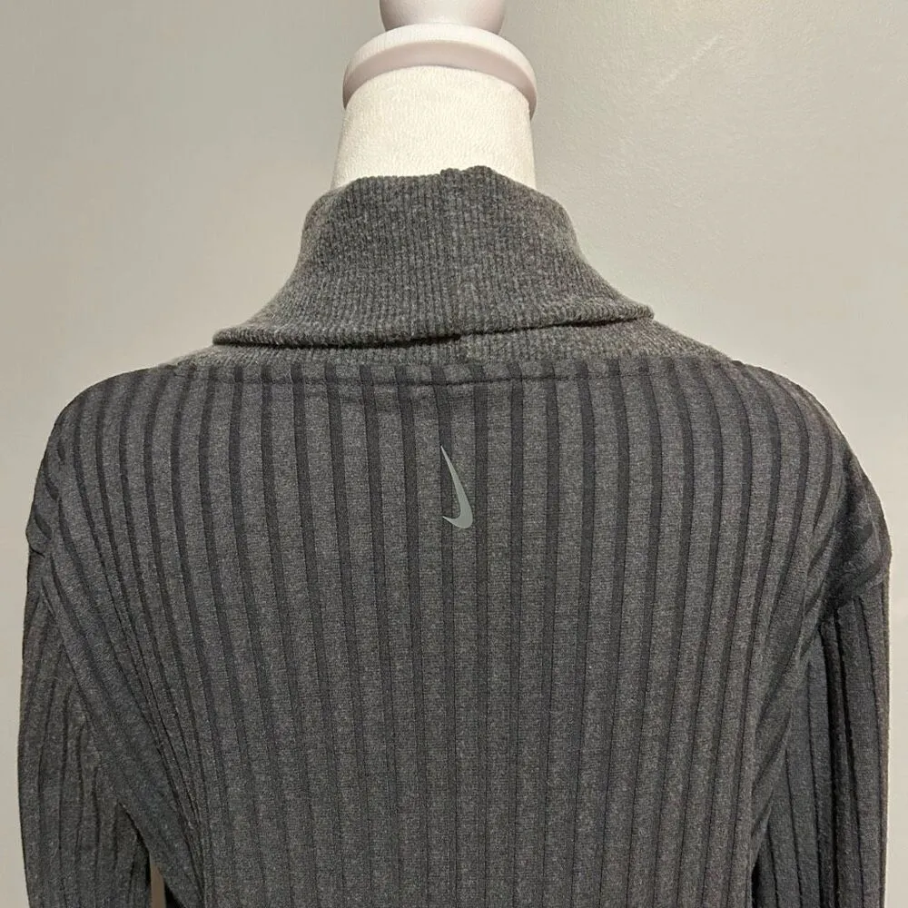 NIKE women’s Yoga Luxe Ribbed Cover‎ Up Sweater gray size M - Image 5