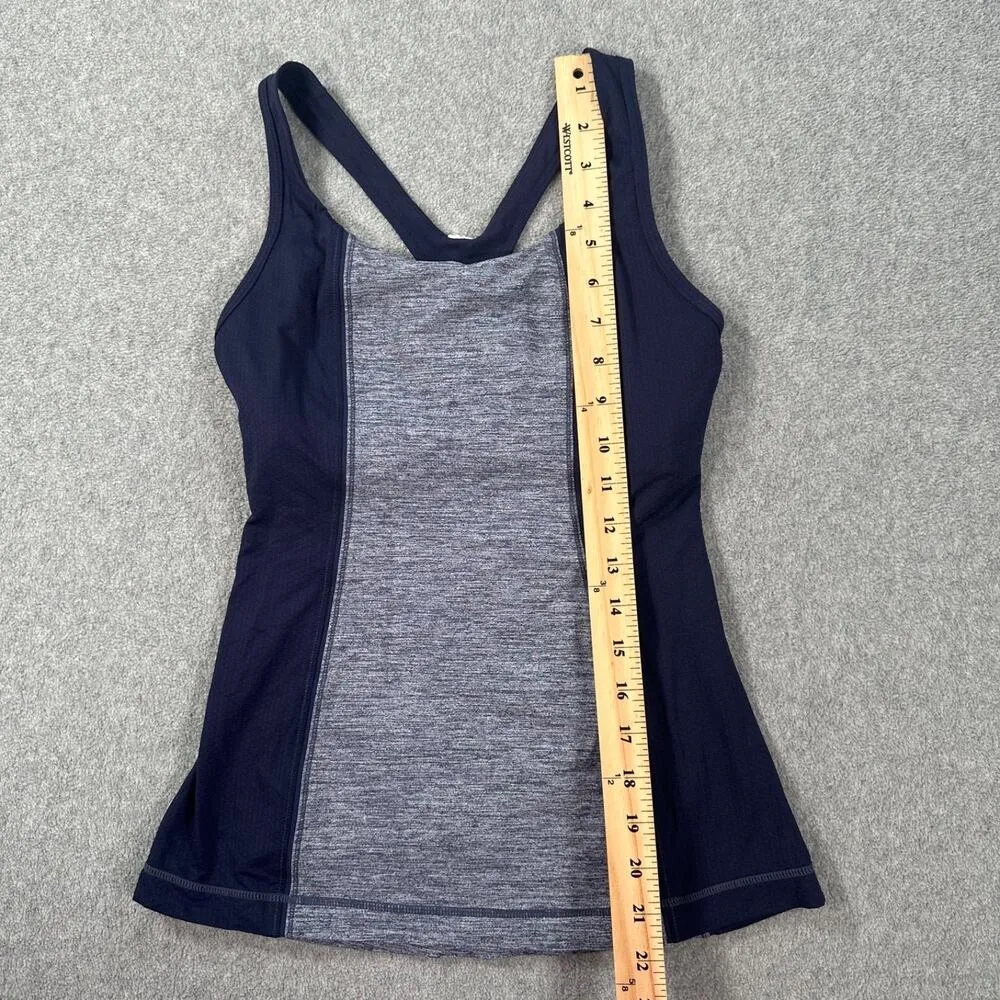 Lululemon Get Fit Tank Top Women's 4 Navy Blue Adjustable Bra Racerback Active - Image 2