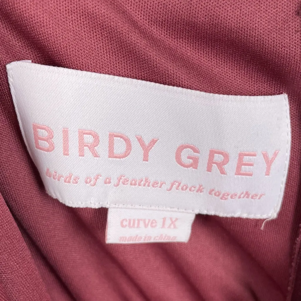 Birdy Grey Kaia Dress Chiffon Rosewood Curve Plus Size 1X Bridesmaid Long Length - Image 5