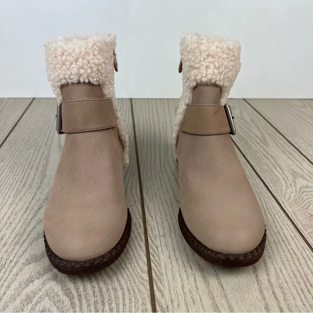 Gentle Souls by Kenneth Cole Best Cozy Slit Moto Boots 8.5 Mushroom Leather $295 - Image 2