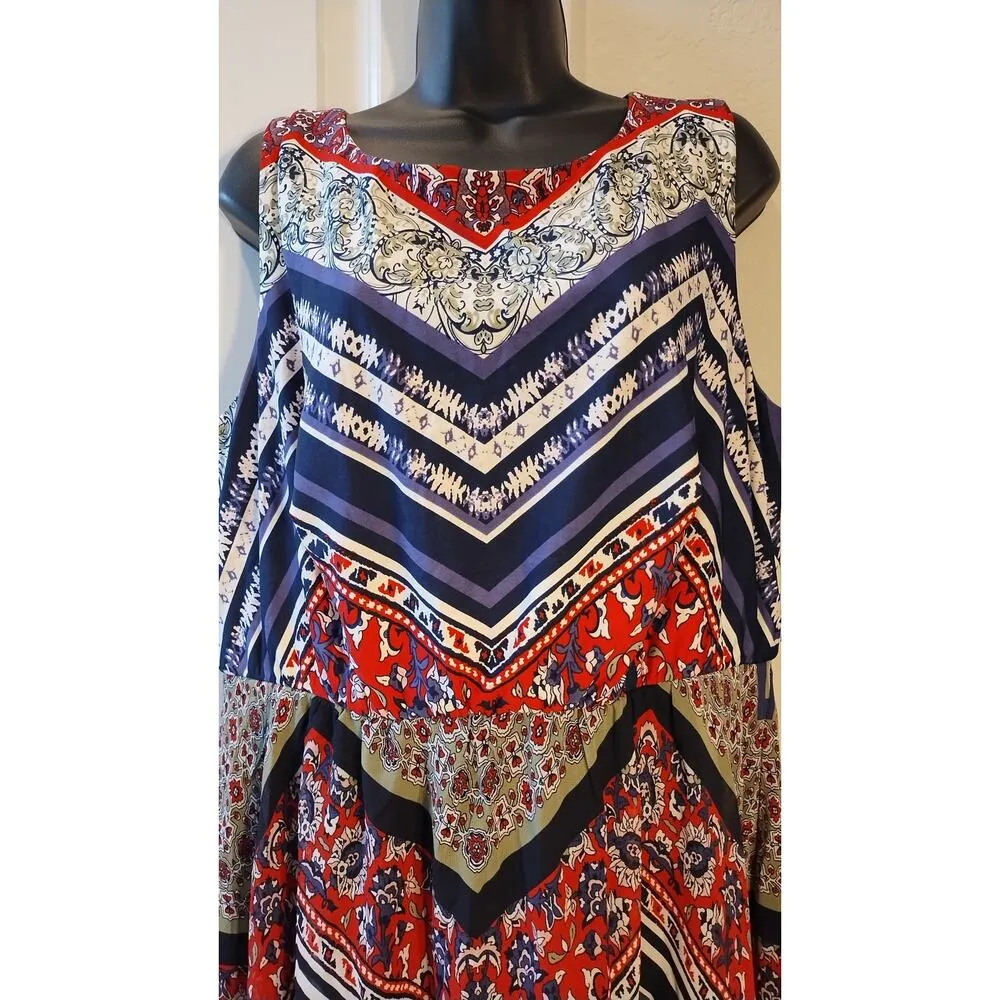 Lane Bryant Striped Geometric Casual Long Dress Multicolor Size 16 - Image 3