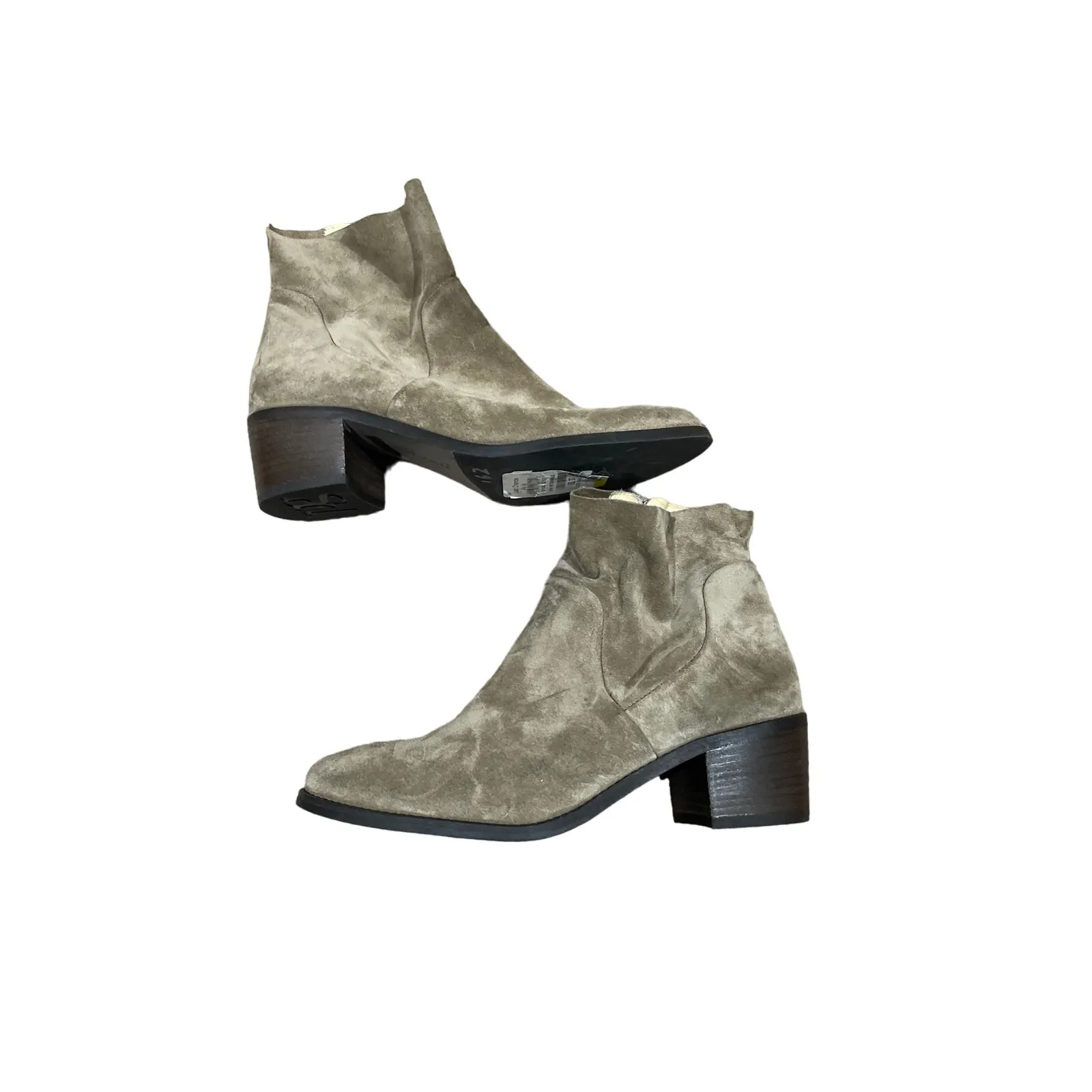 Paul Green Nicole Bootie Antelope Beige‎ Soft Suede Ankle Side Zip Size 6 NWOB - Image 9