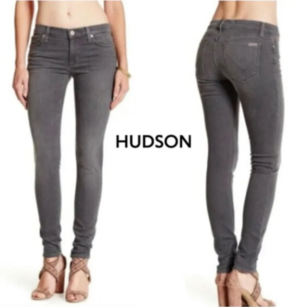 Hudson Krista Super Skinny Grey Jeans - size 26 - Image 2