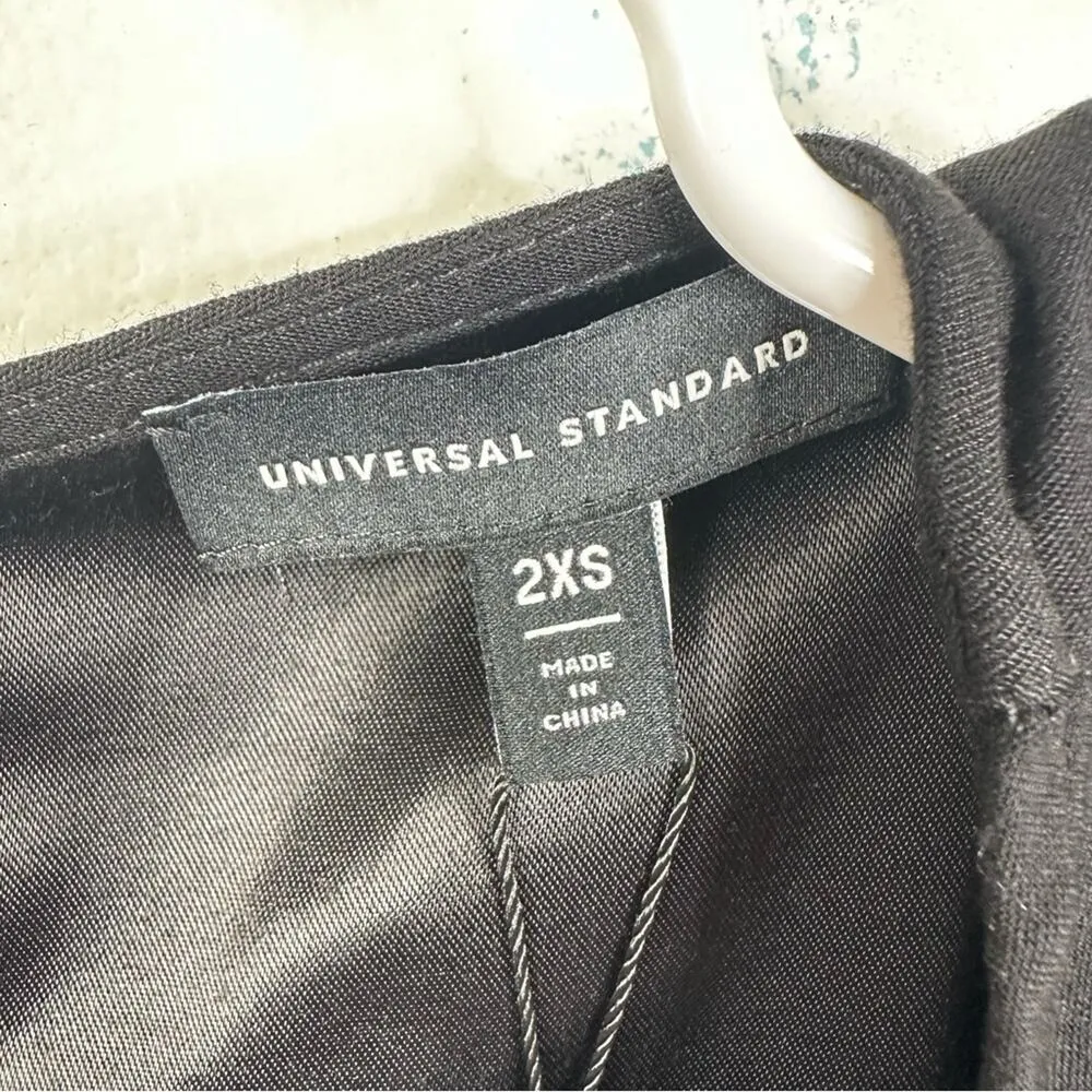 NEW Universal Standard Isabelle Luxe Black Sheath Shirt Dress Size 2XS- US 6-8 - Image 5