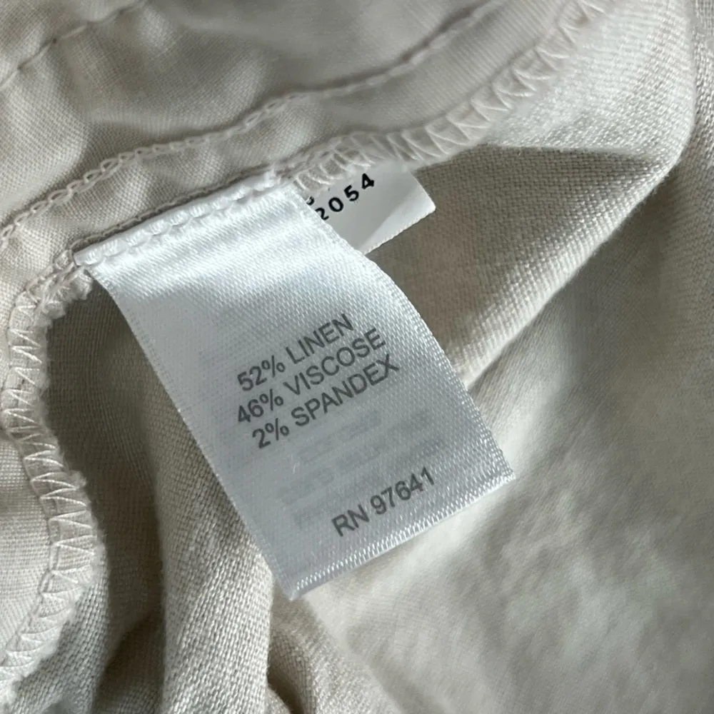 New J. Jill Linen Stretch Pull On Cropped Pants | Cream | 16 - Image 5