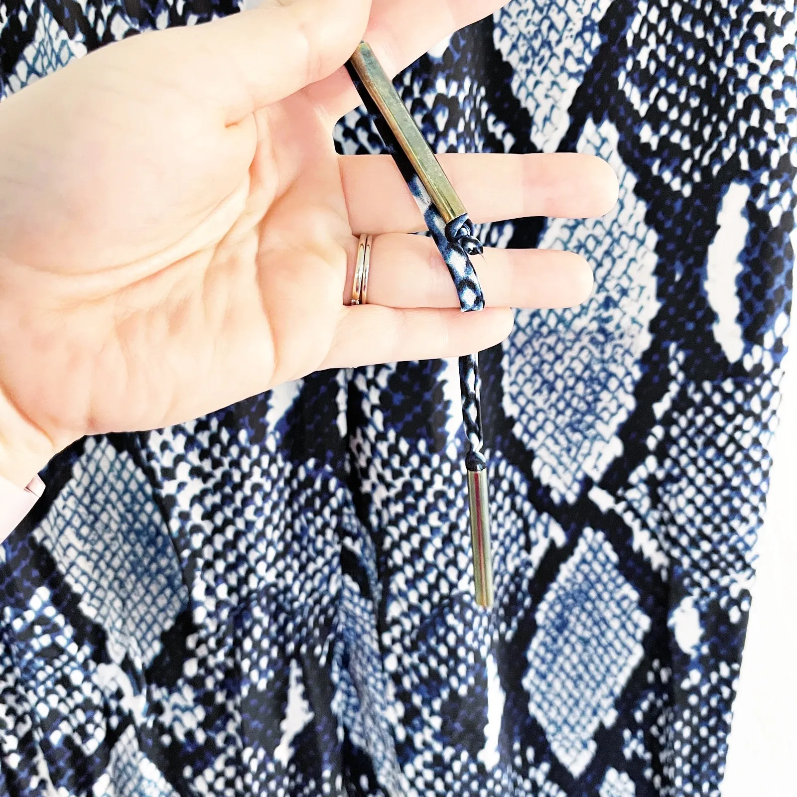 Diane von Furstenberg Bennet Two Animal Blue Snake Print Silk Pants - Image 6