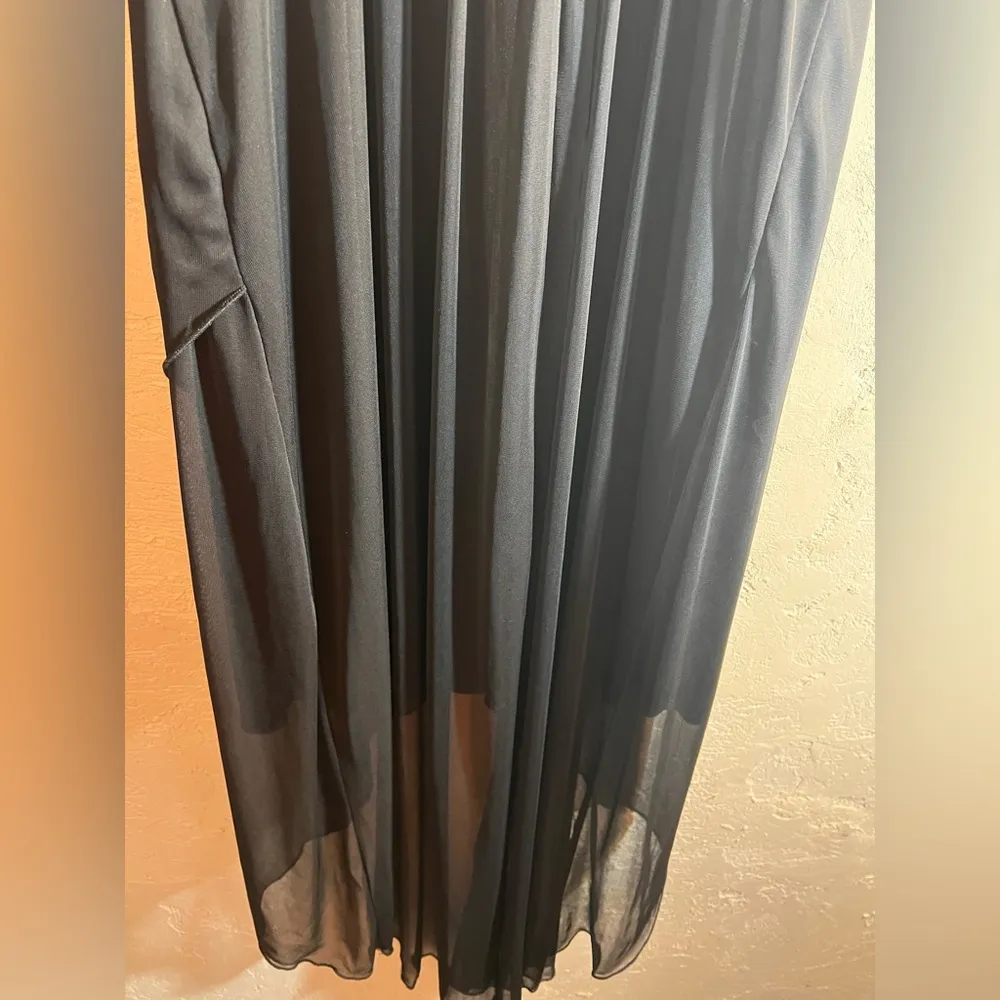 Enfocus Studio Cream and White High Low Sundress shimmer sheer sparkle straps - Image 10