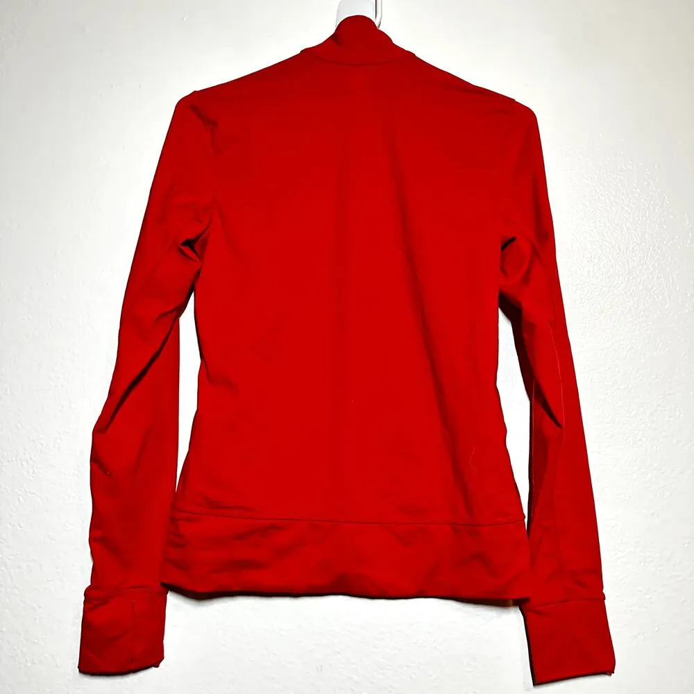 Lole Essential Up Jacket Full Zip Long Sleeve Mock Neck Zipper Pocket Red XS - Image 6