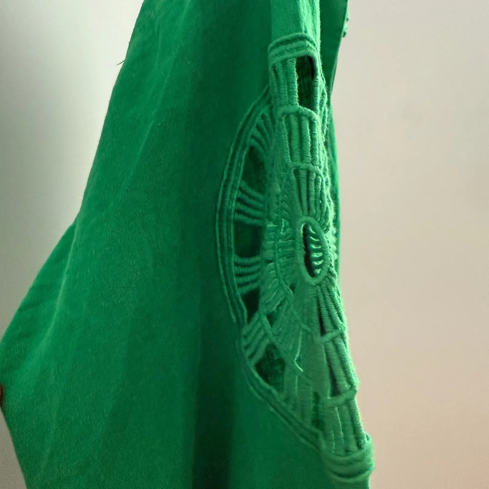 YFB Young Fabulous & Broke Green Embroidered‎ Sleeve Button Down Dress XS - Image 5