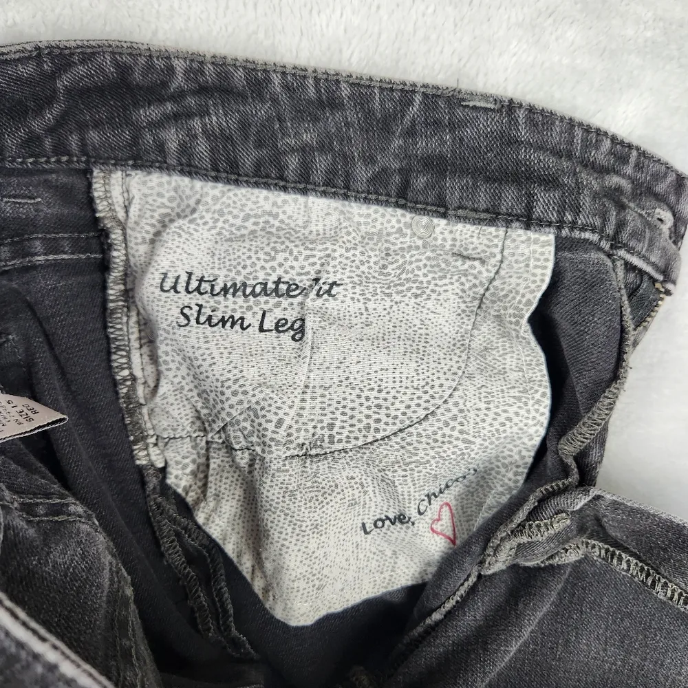 Chico's Platinum Womens Jeans Ultimate Fit Slim Leg Black Size 1.5 / US 10 - Image 9