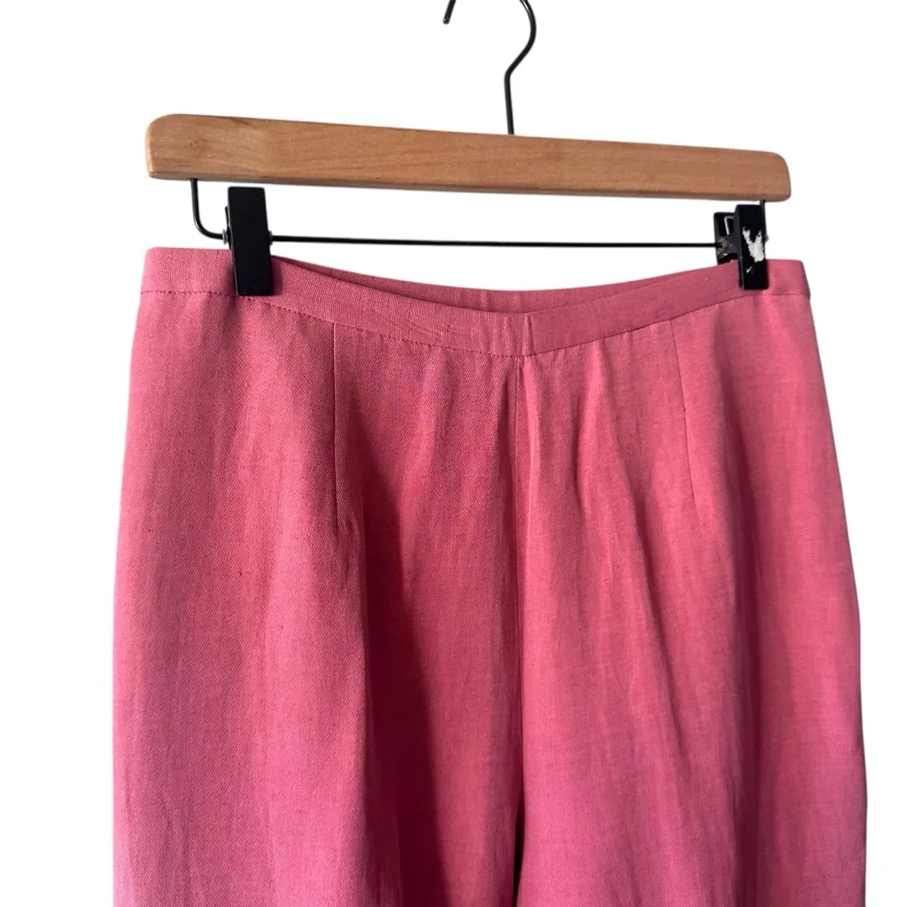 Vintage Pendleton Silk Linen High Waist Pleated Pants Pink Sz 8 NWT - Image 2