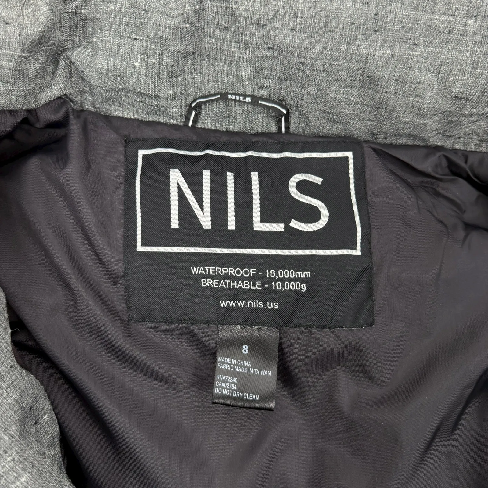 Nils Colorblock Waterproof Ski Snowboard Jacket Fur Hood Black Gray Size 8 - Image 14