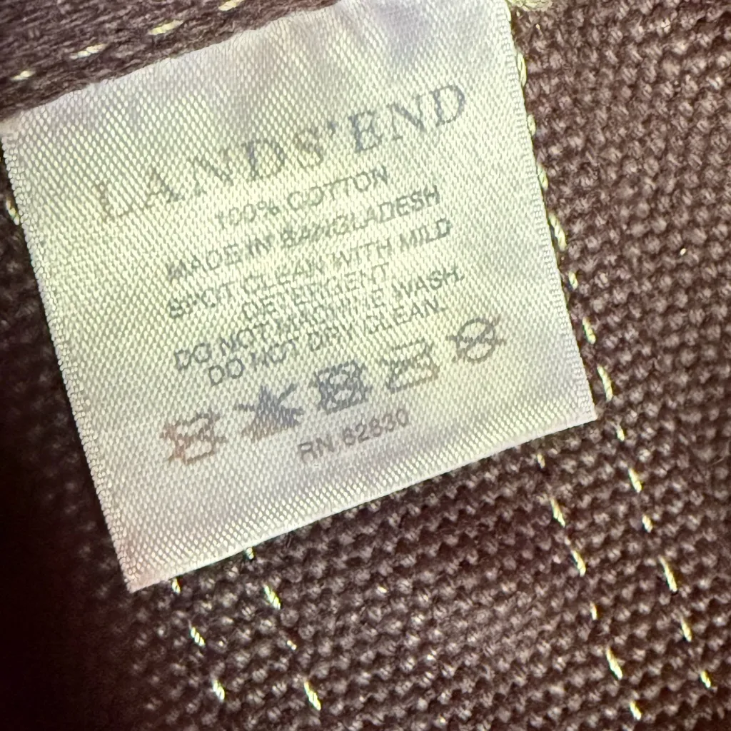 Vintage Lands’ End Extra Large Canvas Pocket Tote Navy Red Organizer XL Pockets - Image 13