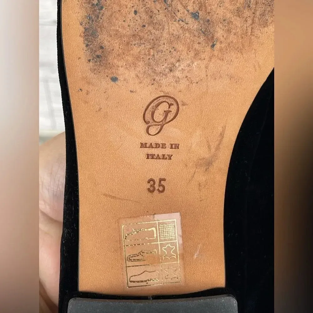 M.Gemi Fiamma black velvet tassel loafer size 5 - Image 8