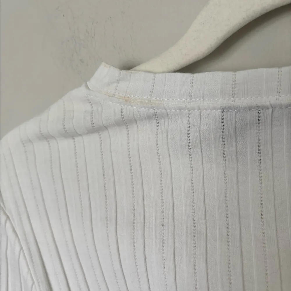 Topshop disjointed rib long sleeve tee in white sz xs - Image 5