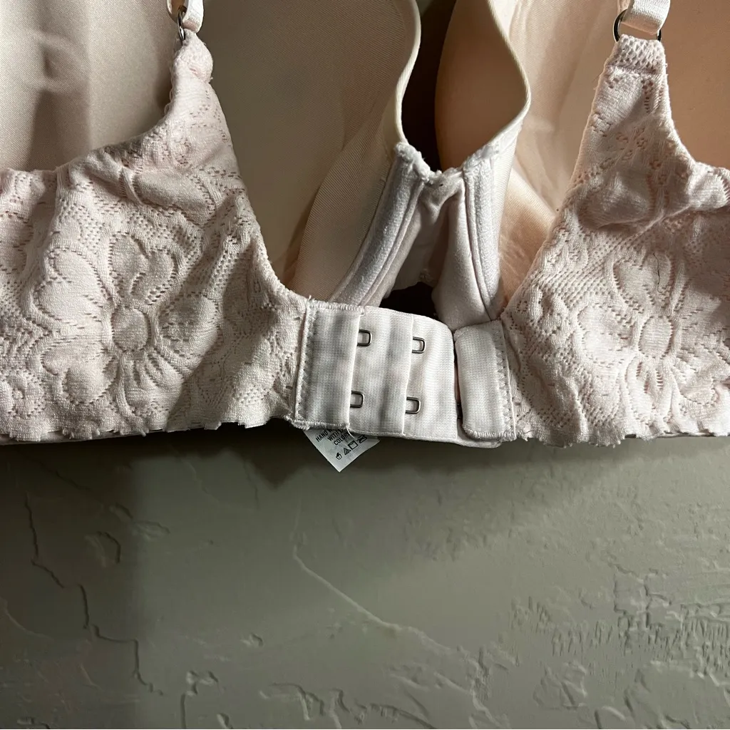 Aerie Real Sunnie Full Coverage Underwire Light Pink Lace Trim Bra - Image 5