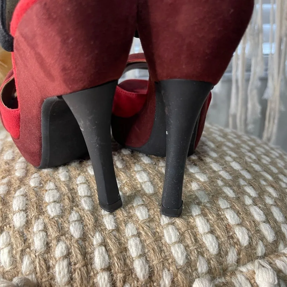 Marni Red Suede Heels Size 38 - Image 4