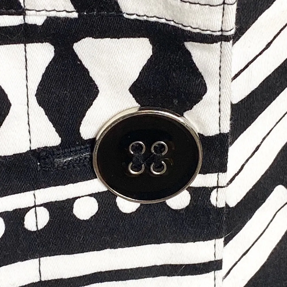 Chico's new Chico’s ☯︎︎ Alphia Aztec Print Classic Jacket ☯︎︎ Black + White ☯︎︎ Medium - Image 9