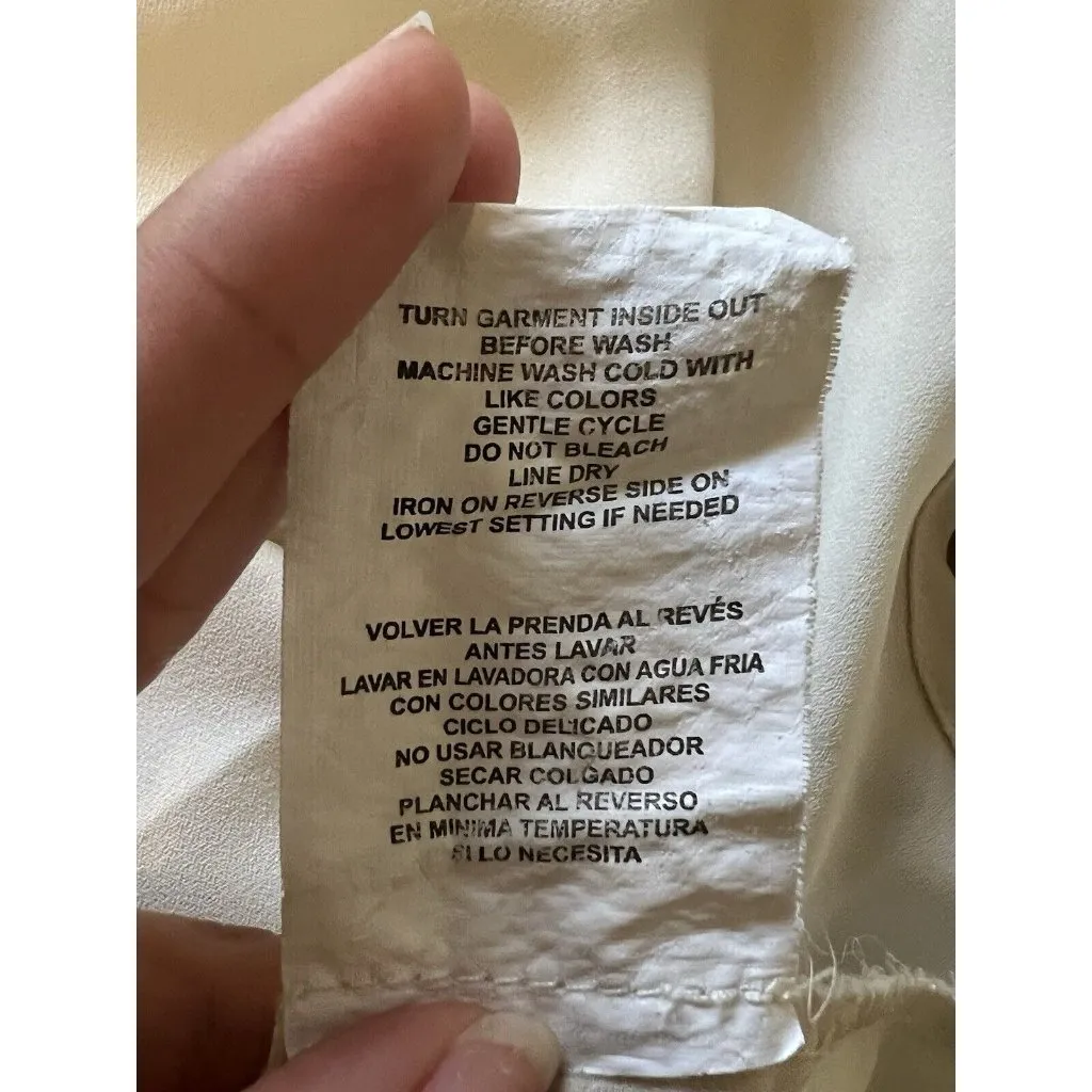 Hint Of Mint Button Down Blouse Size Large Crocheted‎ Back Peasant Cottagecore - Image 10