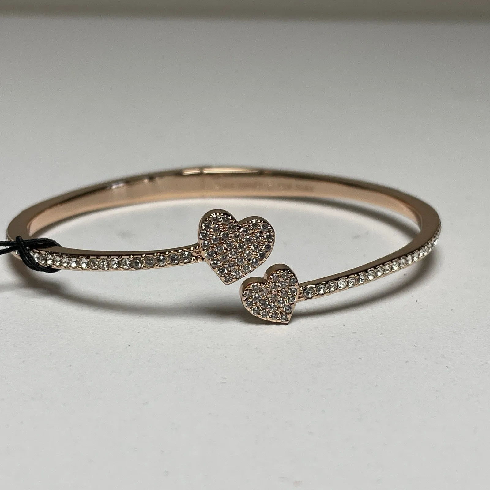 Kate Spade Yours Truly Heart Pave Open Hinge Cuff Bracelet Rose Gold Valentine - Image 4