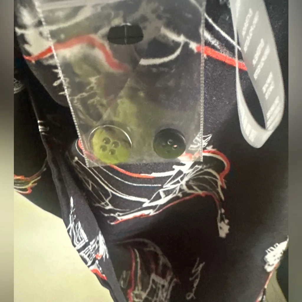 KARL LAGERFELD PARIS Black Blouse with Orange and White Accents. - Image 8