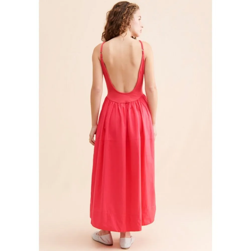 FREE PEOPLE Dylan Midi Dress in Pink Size X-Small - Image 13
