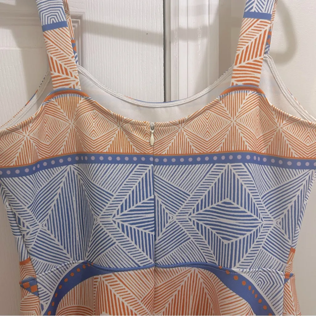 TOWNSEN Talbor Fit n’ Flare Dress Blue & Orange Size 6 - Image 5