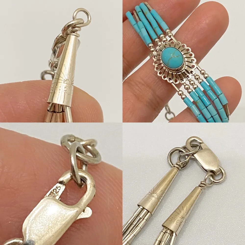 Vintage Liquid Silver Navajo Concho Bracelet - Image 6