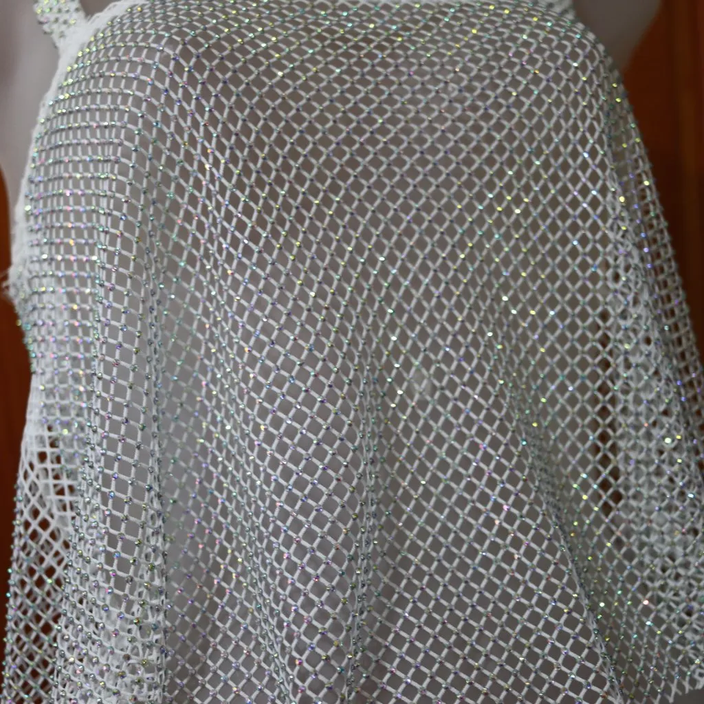 Lush Rhinestone Mesh Sparkly Cropped Cami Top Small NWT Party Glam - Image 7