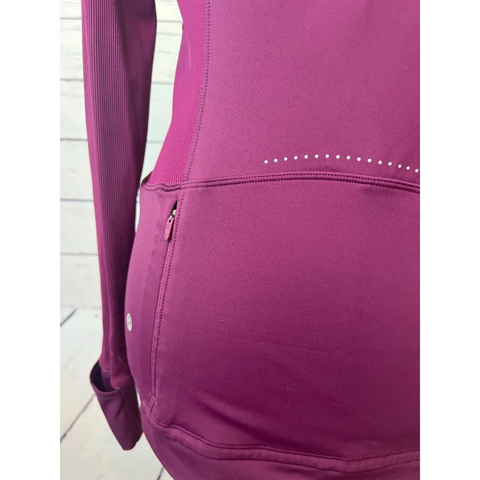 Lululemon‎ Far And Free Jacket size 8 Hooded Full Zip Reflective W3BYAS Packable - Image 13